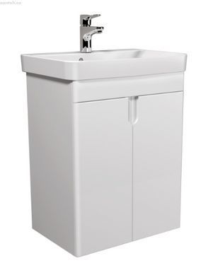 Тумба подвесная/напольная Мойдодыр Simple белый 55-U 00-0009269 с раковиной River 55