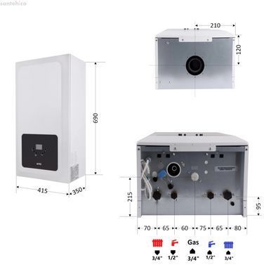 Котел двоконтурний газовий Airfel Optimum Premix 36 кВт A2CPX036EARU