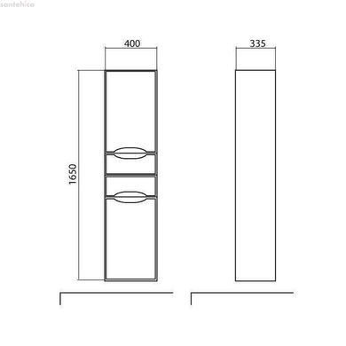 Пенал Аква Родос Венеция консольный 40 см с корзиной для белья венге (правый) OC0000412