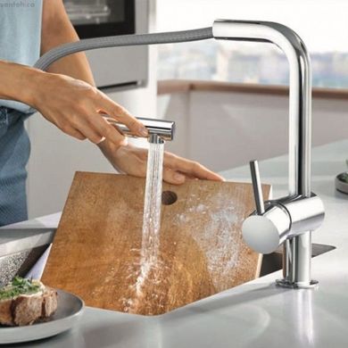 Набор кухонная мойка Grohe EX Sink 31573SD0 + смеситель Minta 32168000