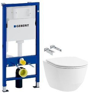 Інсталяція Geberit Duofix 2 в 1 458.103.00.1 + Унітаз підвісний Laufen Pro H8669570000001 з кришкою Slim Soft Close