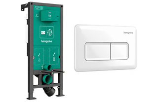 Инсталляция для унитаза Hansgrohe iFrame Universal 99001450 с клавишей Original Q белый глянцевый