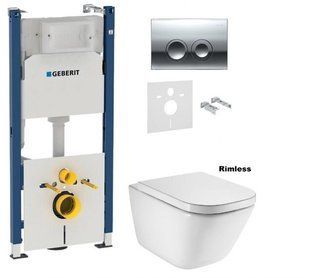 Инсталляция Geberit Duofix 458.161.21.1 + Унитаз подвесной Roca Gap Clean Rim A34H47C000 с сиденьем Slow-closing