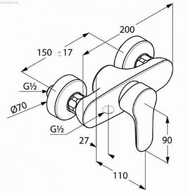 Змішувач для душу KLUDI OBJEKTA 327640575