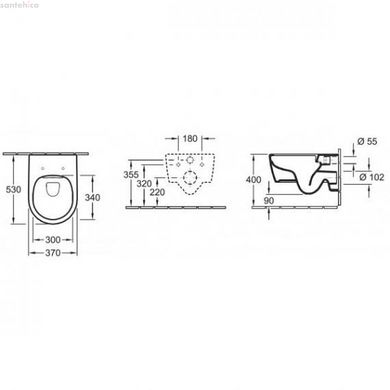 Інсталяція Geberit Duofix 458.178.46.1 + унітаз підвісний Villeroy & Boch AVENTO 5656RS01 з кришкою Slim Soft Close