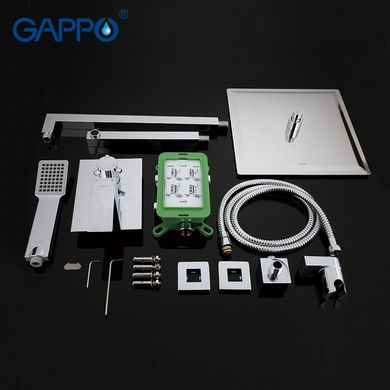 Вбудована душова система GAPPO G7102, вилив - перемикач на лійку, 3-функції, хром
