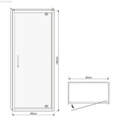 Душові двері Eger 90x185 см 599-150-90