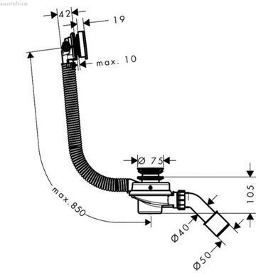 Сифон для ванны Hansgrohe Flexaplus II хром 58154000