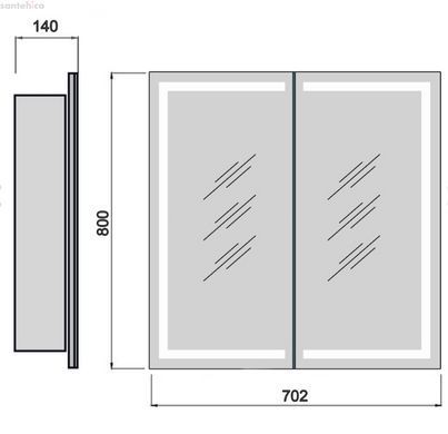 Дзеркальна шафа Мийдодир 70 Sign MCL-70 00-0009439 з LED підсвічуванням