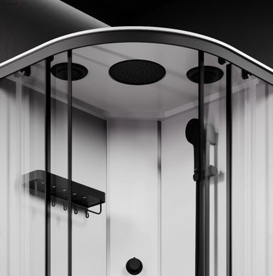 Душовий бокс Am.Pm X-Joy Round Deep 90x90 (Профіль - чорний, скло - прозоре) W94C-401A-090BT