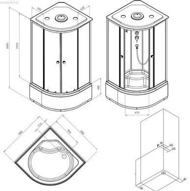 Душовий бокс Am.Pm X-Joy Round Deep 90x90 (Профіль - чорний, скло - прозоре) W94C-401A-090BT