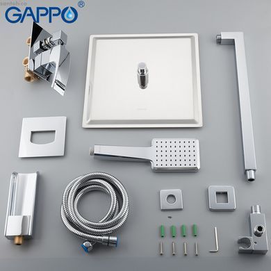 Встраиваемая душевая система GAPPO G7107-20, излив - переключатель на лейку, 3-функции, хром