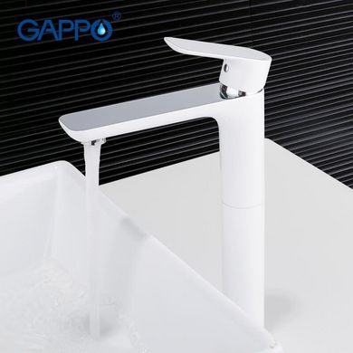 Змішувач для умивальника GAPPO G1048-2, білий/хром