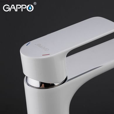 Змішувач для умивальника GAPPO G1048-2, білий/хром