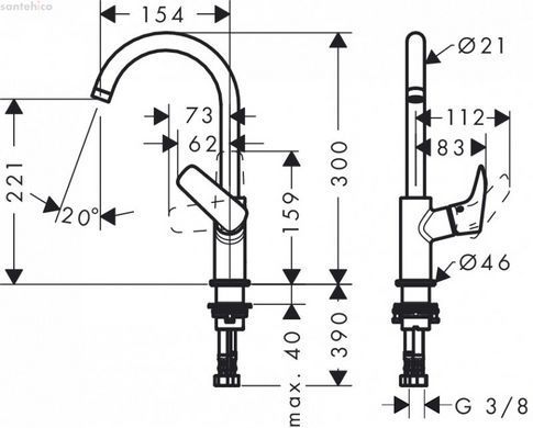 Hansgrohe Смеситель для раковины Hansgrohe Logis 71131000
