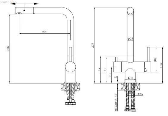 Смеситель для кухни Fabiano FKM 3116 P SS Espresso кофейный 8231.401.0768 под фильтрованную воду