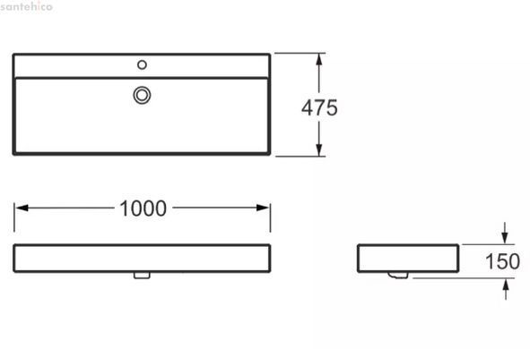 Раковина подвесная Devit Linea 100 см 1810100