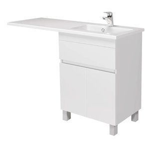 Тумба підлогова Мийдодир City White 60 см 00-0009418 з раковиною Adam 120 R