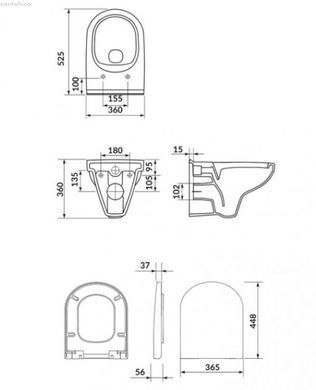 Унитаз подвесной Cersanit Zip Simple On СЕТ 471 S701-565 с сиденьям Soft Close