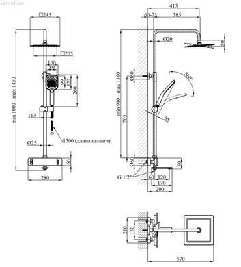 Душова система Kroner KRP Makon - GRP063 графіт CV033859