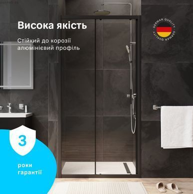 Душевая дверь Am.Pm Gem Solo Slide 100 см (Профиль - черный, стекло - прозрачное) W90UG-100-1S-195BT