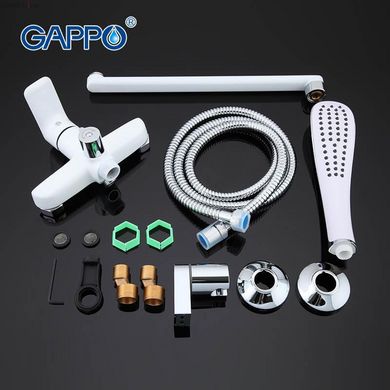 Змішувач для ванни GAPPO G2248, білий/хром