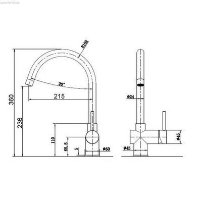 Смеситель для кухни Fabiano FKM 39 SS Antracit антрацит 8232.401.0235