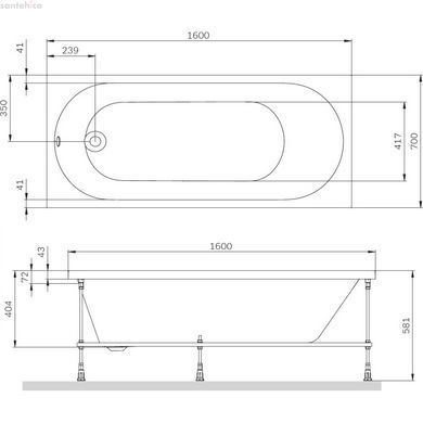 Ванна акриловая Am.Pm X-Joy 160х70 W94A-160-070W-A1