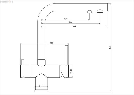 Змішувач для кухні на дві води GAPPO G43752-7 під фільтр, чорний/хром