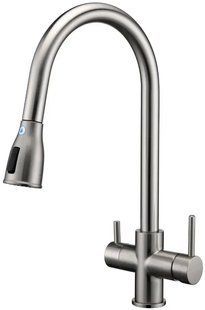 Змішувач для кухні Fabiano FKM 3122 Inox нержавіюча сталь 8231.403.1151 під фільтровану воду