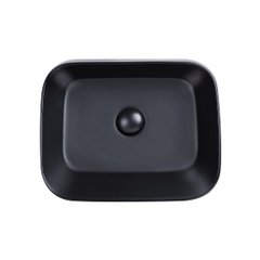 Раковина-чаша Qtap Scorpio 450х390х120 Matt black з донним клапаном QT14112242MBMB