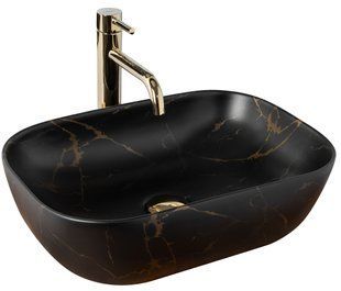 Умывальник (раковина) REA BELINDA BLACK MARBLE MAT накладной матовый REA-U8908