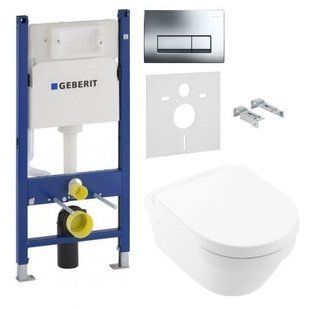 Инсталляция Geberit Duofix 458.178.21.1 + Унитаз подвесной Villeroy & Boch ARCHITECTURA NEW 4694HR01 с сидением Slow closing