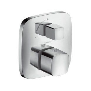 Hansgrohe Hansgrohe PuraVida 15775 хром. Термостат скрытого монтажа наружная часть с запорным вентилем.