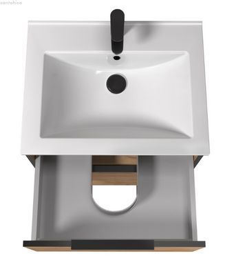 Тумба напольная Мойдодыр Line Craft 60 см 00-0009369 с раковиной Cosmo и опорами