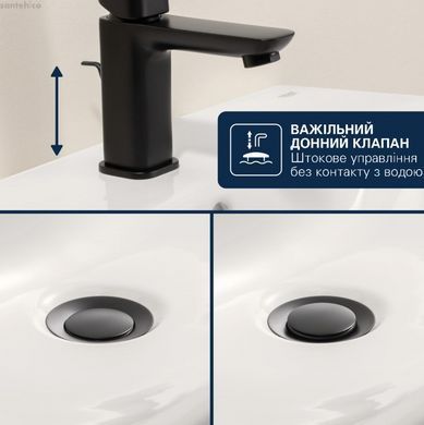 Смеситель для раковины Grohe Dice черный матовый 1018322430 с донным клапаном