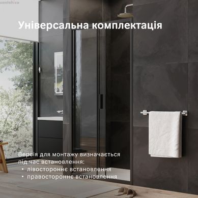 Душові двері Am.Pm Gem Solo Slide 110 см (Профіль &mdash; чорний, скло &mdash; прозоре) W90UG-110-1S-195BT