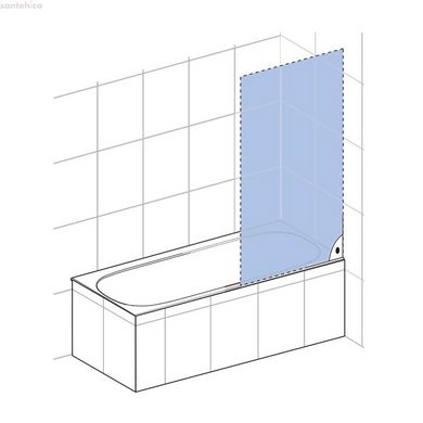 Шторка для ванни Geberit Geo 80х150 см (Профіль - хром, скло - прозоре) 560.118.00.2