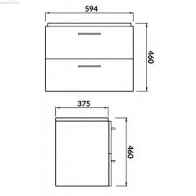 Тумба підвісна Cersanit Lara Mille Slim 60 білий глянцевий S801-359 CET B387 з раковиною