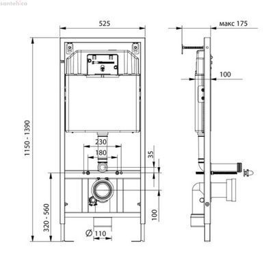 Инсталляция Koller Pool Dune 1200SL с кнопкой Neon хром глянцевый + Унитаз подвесной Am.Pm Like AquaSpin CLA1900SC с сиденьям Soft Close