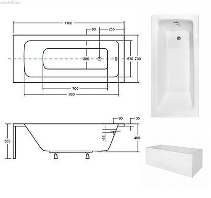 Ванна акриловая Besco Talia 110x70 00000011256
