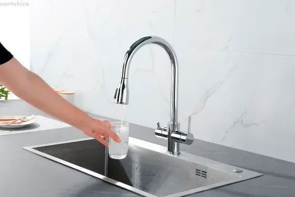 Змішувач для кухні Fabiano FKM 3122 Inox нержавіюча сталь 8231.403.1151 під фільтровану воду
