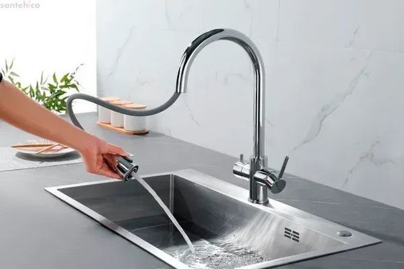 Змішувач для кухні Fabiano FKM 3122 Inox нержавіюча сталь 8231.403.1151 під фільтровану воду