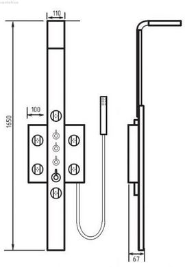 Гідромасажна панель AM-PM Tender 1 W45P-1-163S