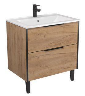 Тумба підлогова Мийдодир Line Craft 70-А см 00-0009370 з раковиною Cosmo та опорами