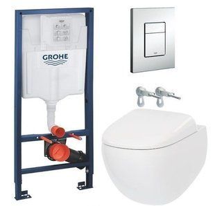 Комплект инсталляция Grohe Rapid SL 38772001 + Унитаз подвесной AM.PM Sensation FlashClean C301700WH + крышка с микролифтом