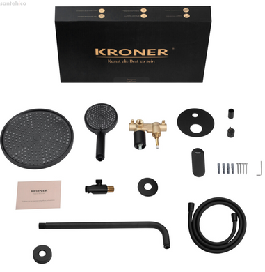 Душева система прихованого монтажу Kroner Element 211335B-3801 чорний матовий CV036003