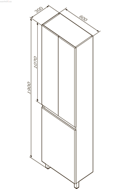 Шкаф-колонна, на пол, 60 см AM.PM M85CRX0601WG38 X-Joy