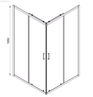 Душова кабіна Koller Pool Line Cube 90х90 (Профіль - чорний, скло - прозоре) LNCU90CB 1439642403