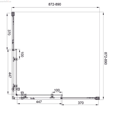 Душова кабіна Koller Pool Line Cube 90х90 (Профіль - чорний, скло - прозоре) LNCU90CB 1439642403